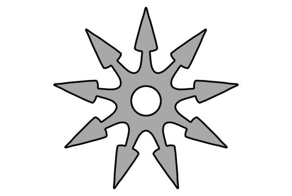 Asian Shuriken Artwork: A Versatile Design Element