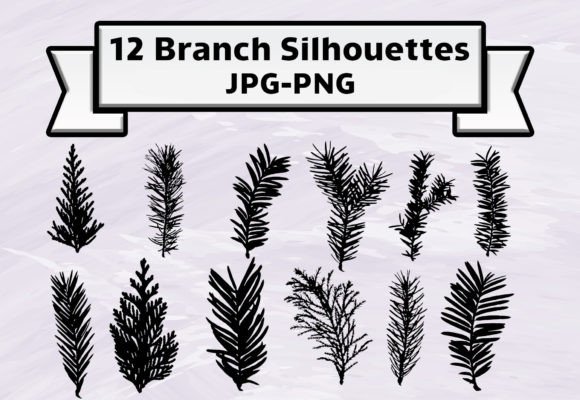 Fir Spruce Branch Silhouette Artwork: A Versatile Design for Creative Projects