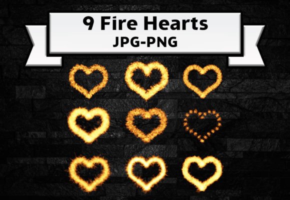 Fire Hearts Heat Design Elements – Creative Graphic Design for Print and Digital Use