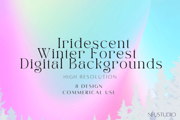 Holographic Winter Forest Backgrounds: A Versatile Design Asset