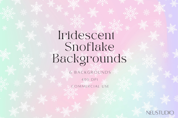 Iridescent Holographic Snow Backgrounds: A Versatile Design Asset for Creative Projects