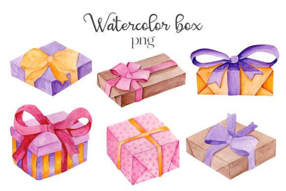 Watercolor Holiday Box. Clipart: A Creative Resource for Every Occasion