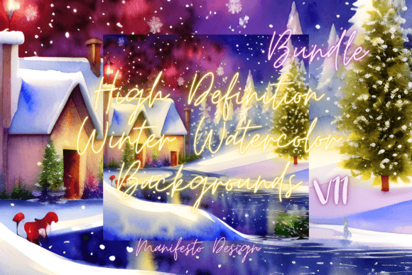 Winter Watercolor Background V11: A Versatile Design Resource for Creative Projects