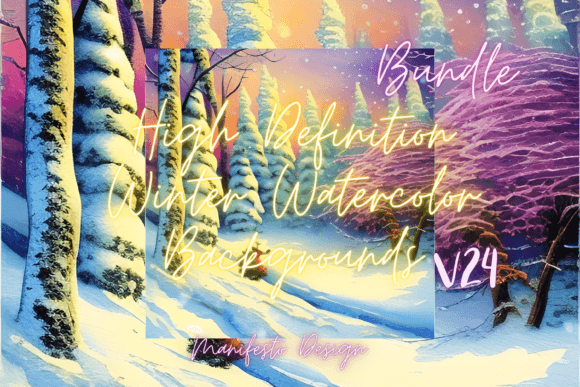 Winter Watercolor Background V24
