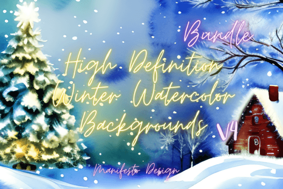 Winter Watercolor Background V4